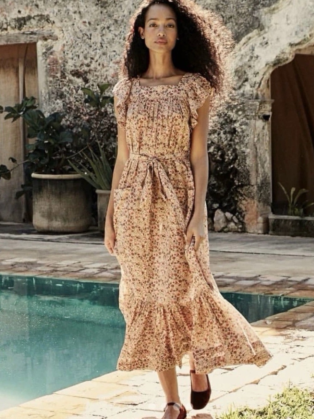 Doen Sonnet Dress in Pink Valley Floral M